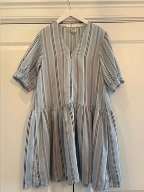 Striped V-Neck Dress